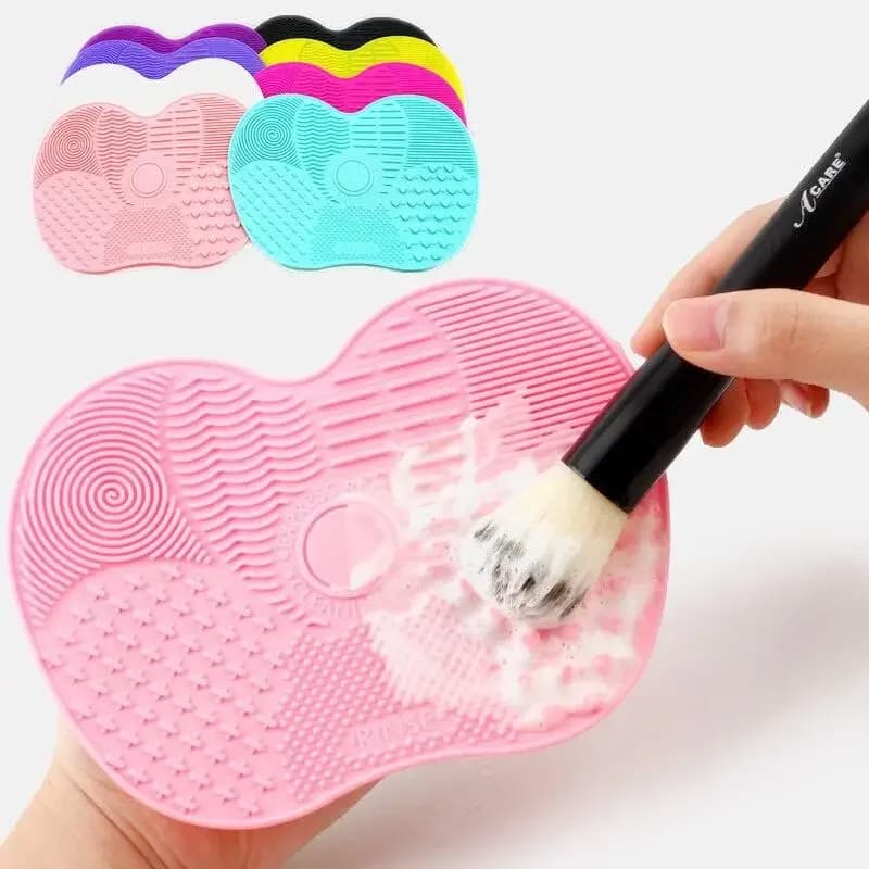 Silicone pad for cleaning makeup brushes, mat for washing cosmetic brushes, easy to clean, makeup brush cleaner