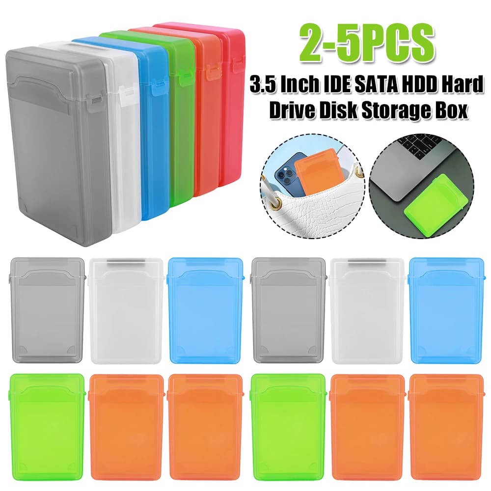 Custodia Protettiva Portatile Antiurto in Plastica per Disco Rigido Esterno IDE SATA da 3.5 Pollici