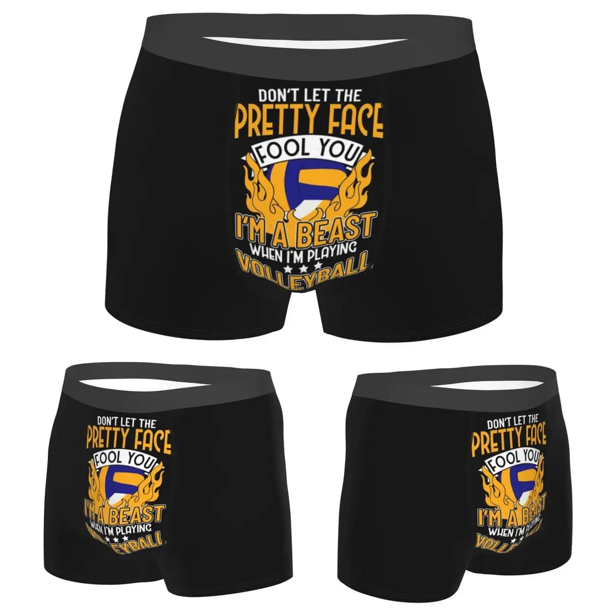 Boxer Mutande Shorts I'm A Beast When I'm Playing Volleyball Mutandine Men's Underwear Breathable Underwear for Homme Man Gifts