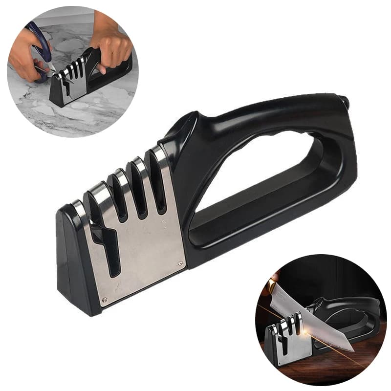 Sharpeners 4 in 1 Professional, Kitchen Accessories for Chefs, Sharpening device Blades and Scissors