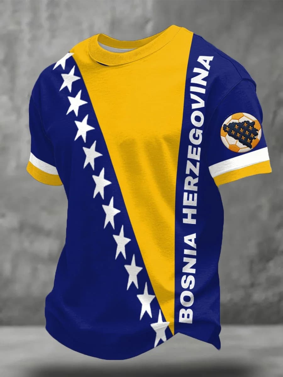 2026 New Bosnia and Herzegovina National Trend Design Football Jerseys, Fan Friendly Quick Drying Casual Sports Men's T-shirts