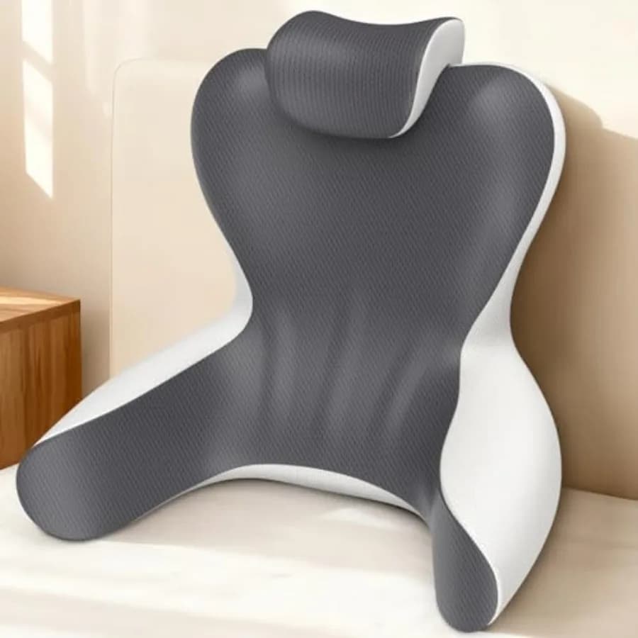 Cuscino da Lettura per Sedersi a Letto 22H, Cuscino Schienale con Supporto Lombare e Cervicale, in Tessuto Morbido, per Sedia Reclinabile da Gaming