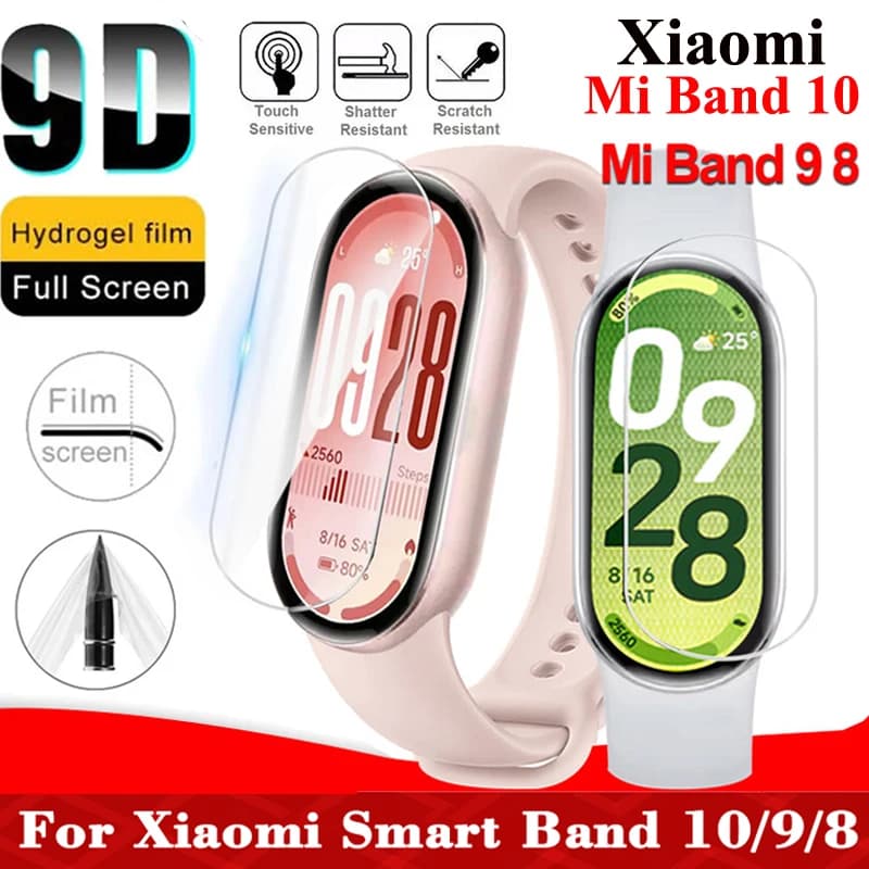1-3PCS HD Transparent Film Idrogel Soft For Xiaomi Mi Band 10 Protective Film Smartwatch Screen Protector For Xiaomi Mi Band 7 8 9 10