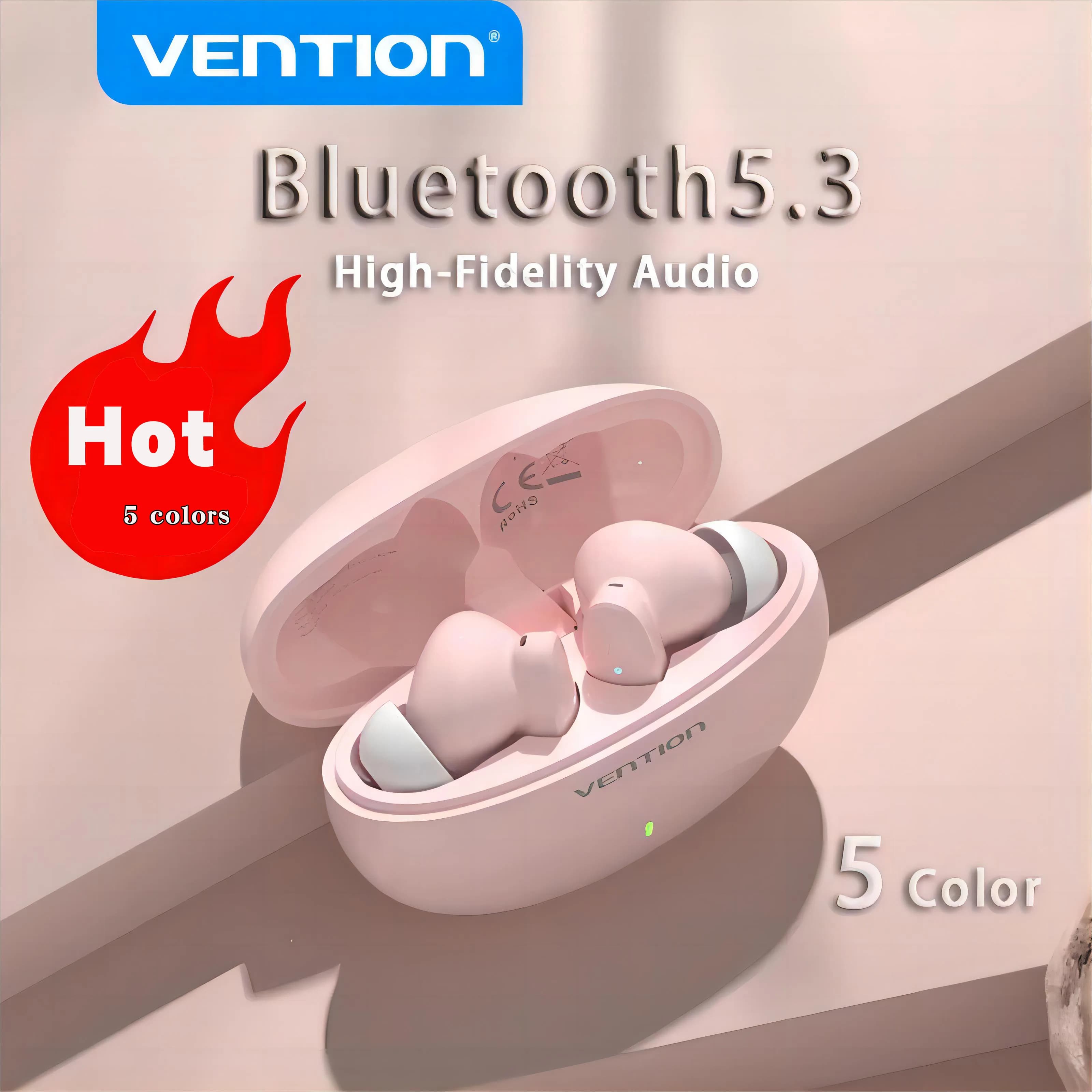 Vention Bluetooth Earphone new Wireless Earbuds Headset Smart Noise Canceling Sport Gaming Sweatproof Built-In Microphone Touch