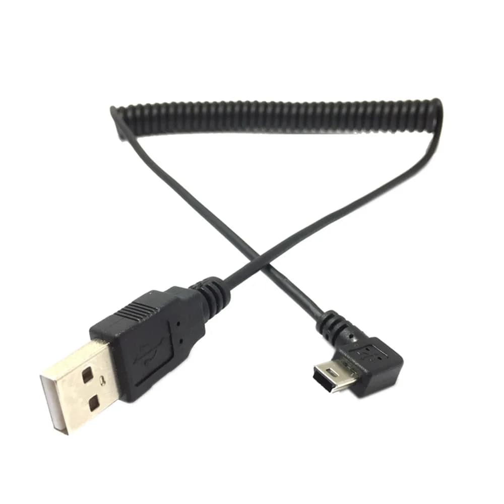 USB to USB mini data cable with left and right telescopic bending of the spring feeder dash cam from 90 degrees