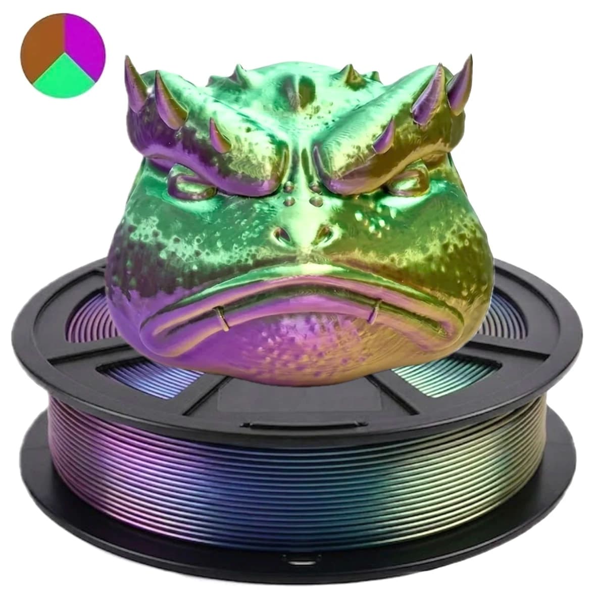 3D printing filament, Silk 3D PLA filament, 1.75 mm, with a shimmering three-color gradient and neatly wound, 250-gram spool, co