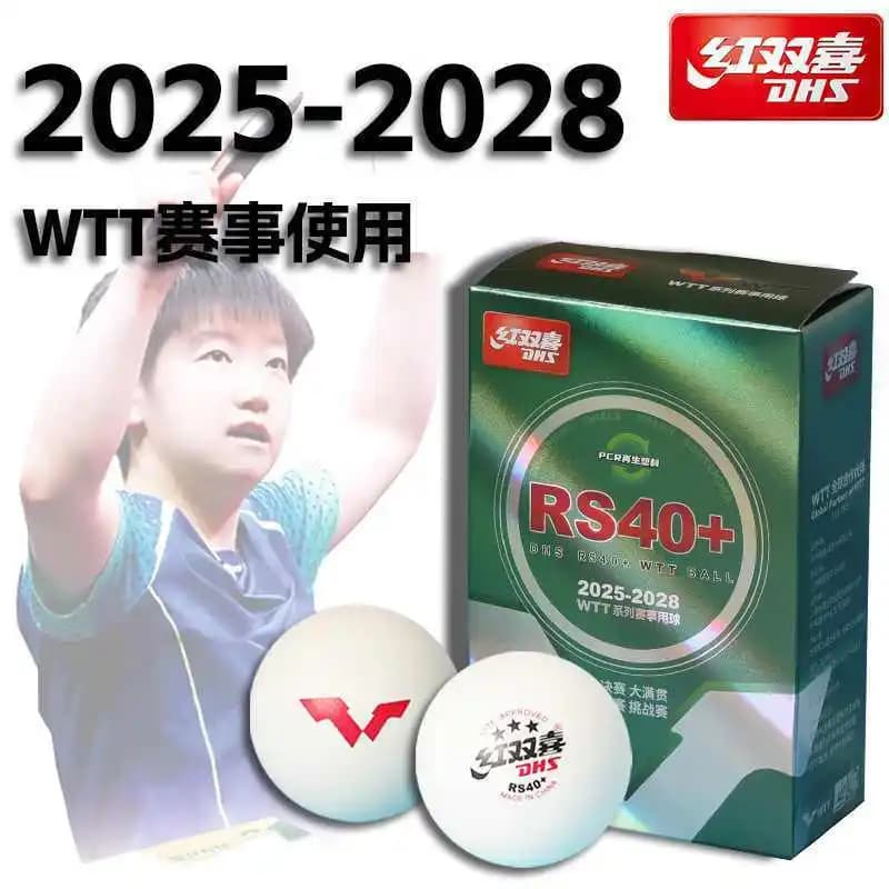 Palline da ping pong DHS RS40+ 2025-2028 WTT 1/2/3 stelle Palline da ping pong Materiale PCR Durevole Approvato ITTF per la competizione
