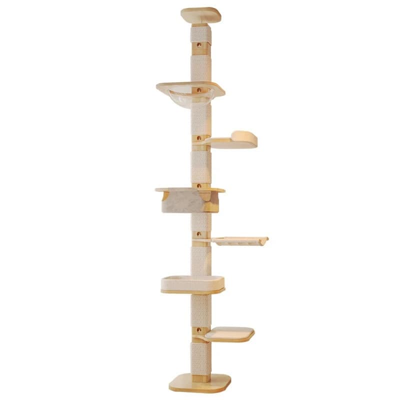 All solid wood space capsule Tongtian pillar cat tree small apartment