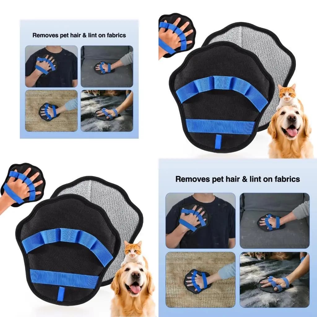 G92C Quick Drying Pet Hair Removal Glove Flexible 5 Finger Design Grooming Mitt For Effective Deshedding