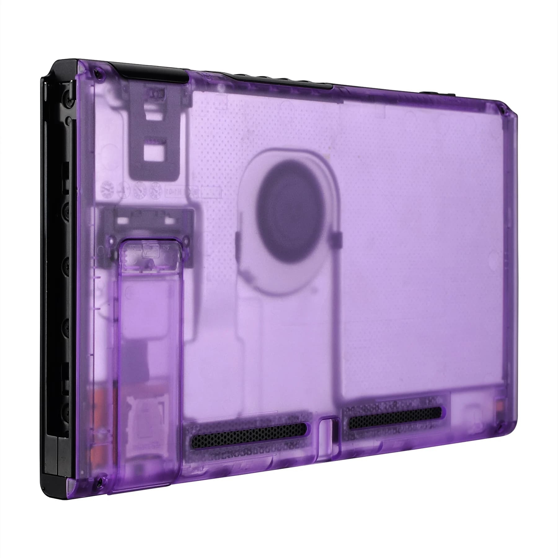 Custodia protettiva per custodia di ricambio per piastra posteriore per Console viola atomica trasparente personalizzata per Console Switch NS con cavalletto