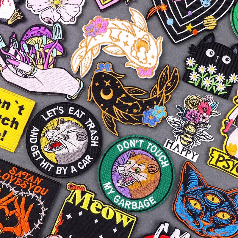 Non toccare la mia spazzatura Patch Opossum Iron On Patch Pop Culture Toppe ricamate per vestiti Distintivi divertenti Applique fai da te