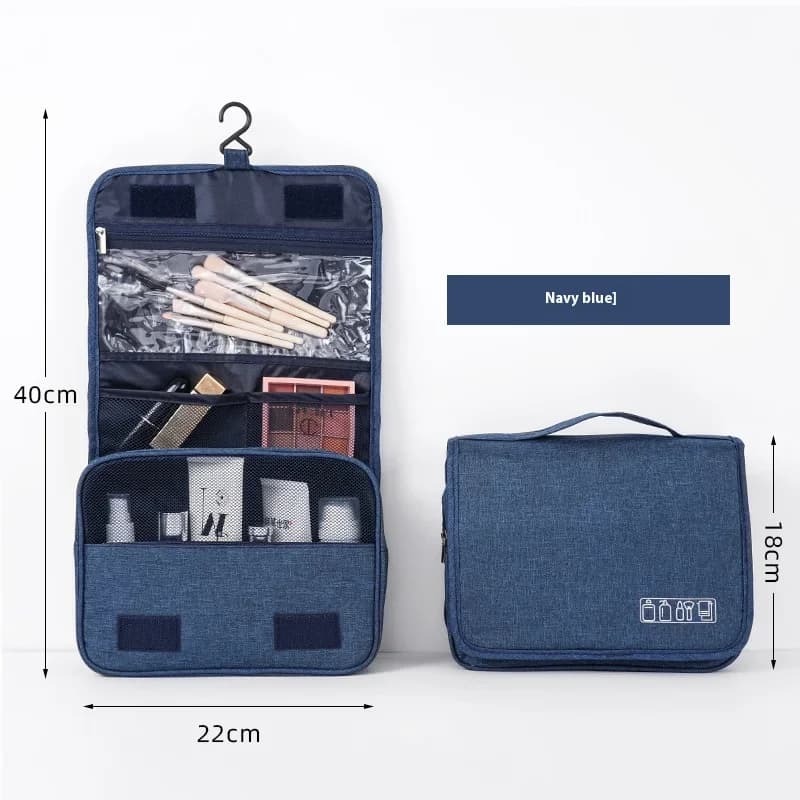 Borsa da toilette pieghevole Organizzatore da appendere Custodia da bagno Custodia per trucco Borsa per cosmetici da viaggio per viaggi d'affari
