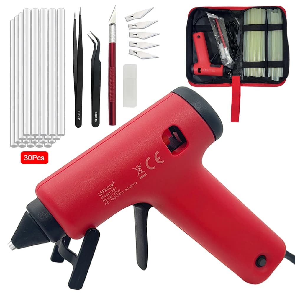 Pistola per colla a caldo da 30 W Mini pistole in silicone industriali per uso domestico Strumento di riparazione termoelettrico per temperatura di calore fai-da-te con stick di colla