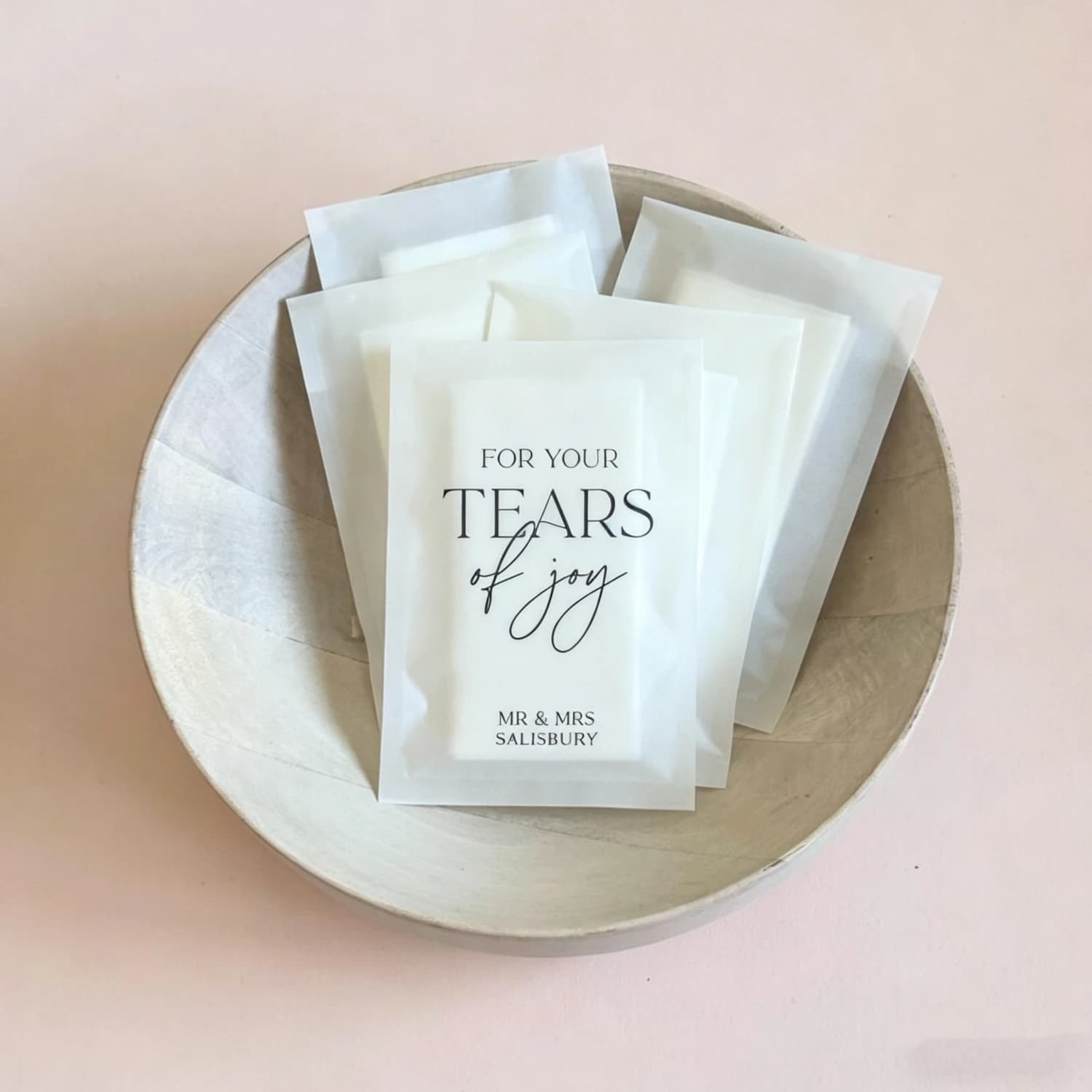 Pacchetti di Fazzoletti Personalizzati per Matrimonio, Confezioni di Coriandoli Personalizzati, Lacrime Felici