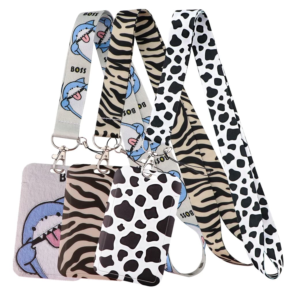 Cute Cow Credential Holder Zebra Lanyards for Key Neck Strap For Card Badge Gym Keychain Key Holder DIY Hanging Rope Phone Charm
