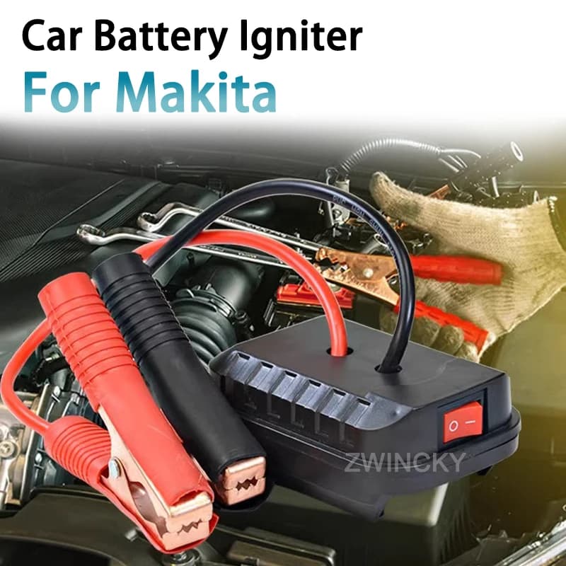 Avviatore di Emergenza per Batteria Makita 18V Li-ion, con 2 Porte USB, Cavo Adattatore Portatile per Avviamento e Ricarica Batteria Auto