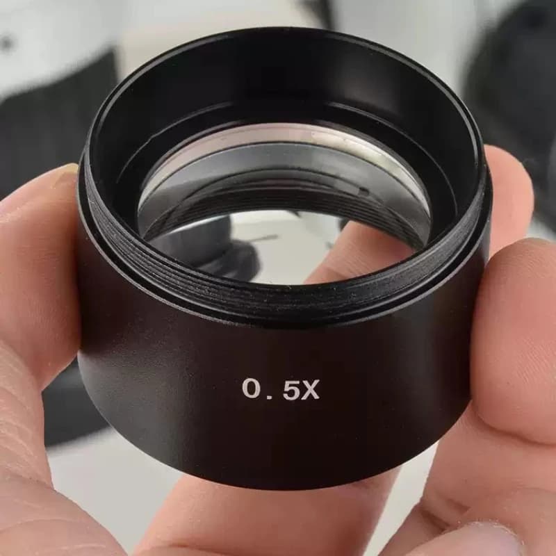 0.5X Auxiliary Lens Trinocular Binocular Stereo Microscope 48MM/55MM Thread Reduce Magnification Wider FOV