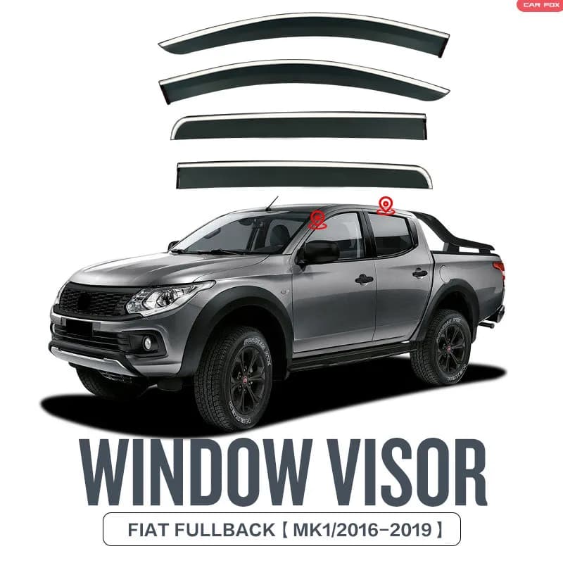 Per FIAT Fullback 2016-2019: Deflettori per Finestrini Auto, Tendalini Parasole Antipioggia per Finestrini Laterali, Accessori Auto