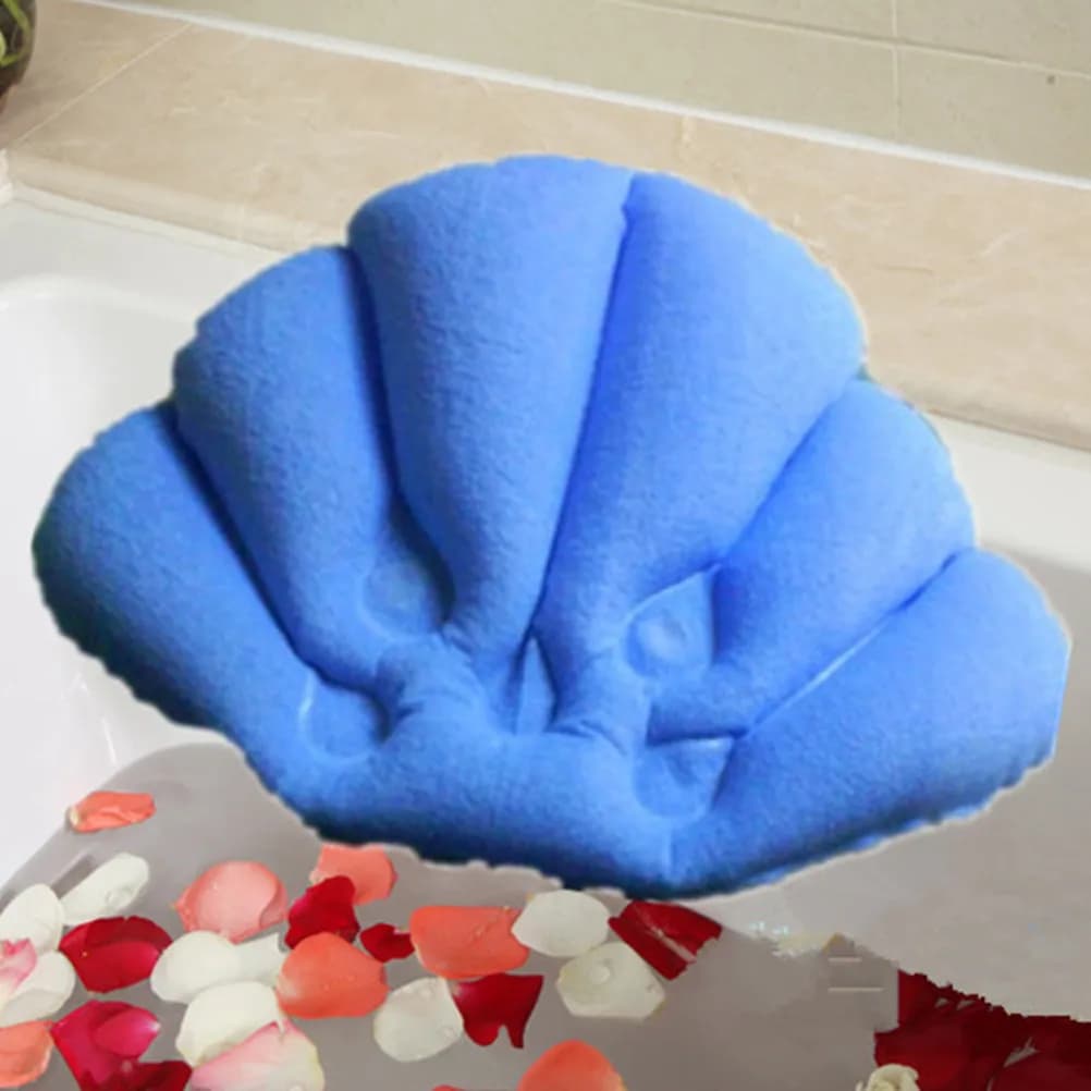 2 Pezzi Cuscino Gonfiabile per Vasca da Bagno, Poggiatesta Spa, Cuscino per il Collo con Ventose, Cuscino in Tessuto per Vasca, Cuscino Relax, Poggiatesta Spa