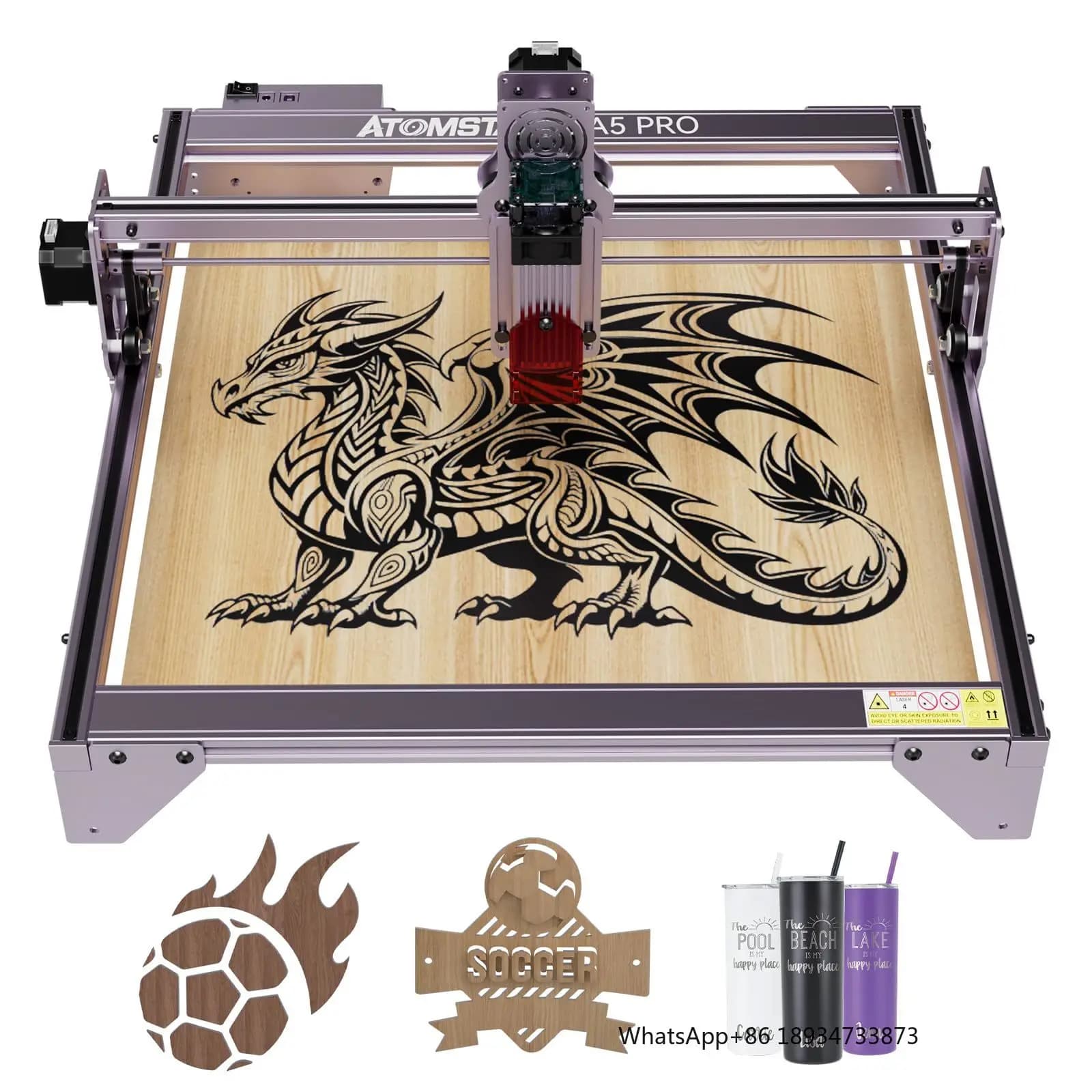 ATOMSTACK A5 Pro 40W Macchina per incisione laser Kit per incisore laser da tavolo Fresa per legno CNC per plastica Gomma Metallo Acrilico