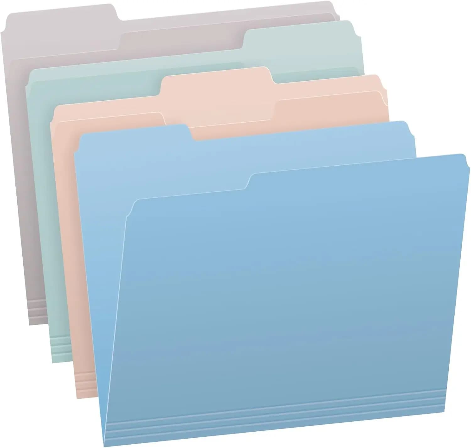 Confezione da 36 Cartelle Portadocumenti Formato Lettera in Colori Pastello con Fondo Espandibile, Linguette a 1/3 di Taglio per Organizzazione Casa e Ufficio