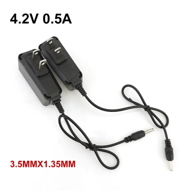 Spina DEGLI STATI UNITI AC a DC 4.2V 0.5A 500ma Caricatore Da Viaggio Adattatore di Alimentazione 3.5x1.35mm Per 18650 Batteria faro Torcia Elettrica Torcia Ricarica B4