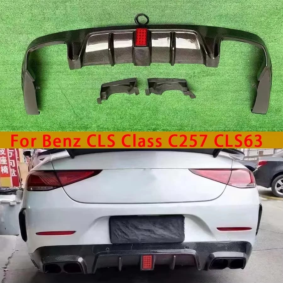Carbon Fiber Rear Diffuser for Mercedes Benz CLS Class C257 CLS53 CLS63, Spoiler for Rear bumper, Car Accessories