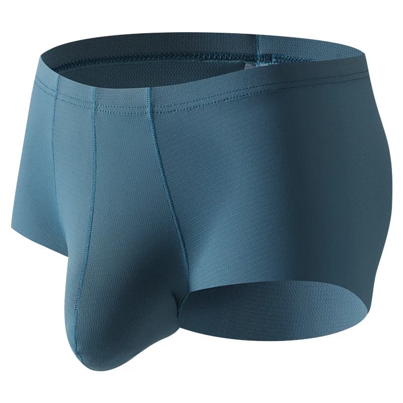 Men's Boxer Shorts Solid Ice Silk Underwear Cueca U Convex Pouch Panites Man Low Waist Underpant Male Ropa Interior Hombre M-XXL