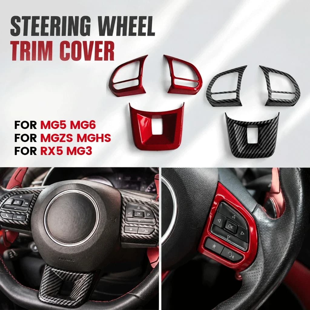 For MG5 MG6 MGZS MGHS RX5 MG3 ABS Steering Wheel Panel Decor Cover Sticker Interior Trim Accessories 3PCS