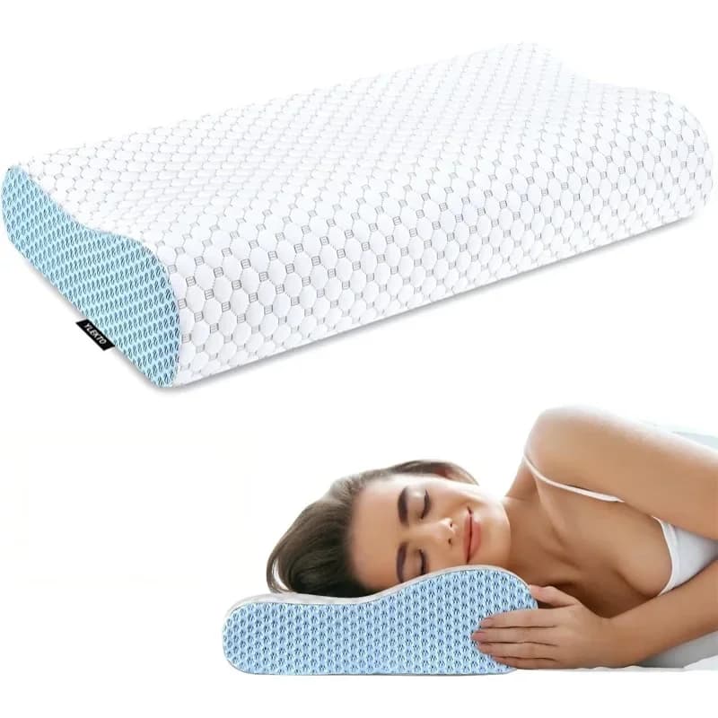 Cuscini in memory foam Cuscino per il collo per dormire Cuscino cervicale ergonomico Cuscino ortopedico per il sonno dello stomaco della parte posteriore laterale