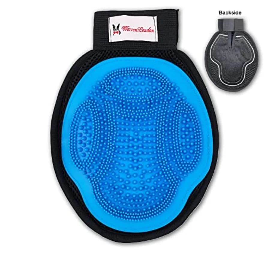 Guanto per Toelettatura 2in1 per Cani e Gatti, Design Reversibile, Spazzola per Animali Domestici con Lato Liscio per Vestiti e Mobili, Guanto Morbido Sagomato per C