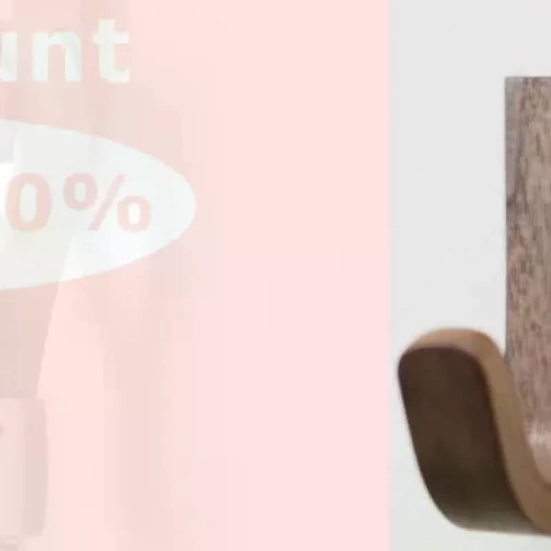 [1PCS Wooden Door Hook Strong Wall Mounted Single Hook No Drilling Clothes Adhesive Hook]