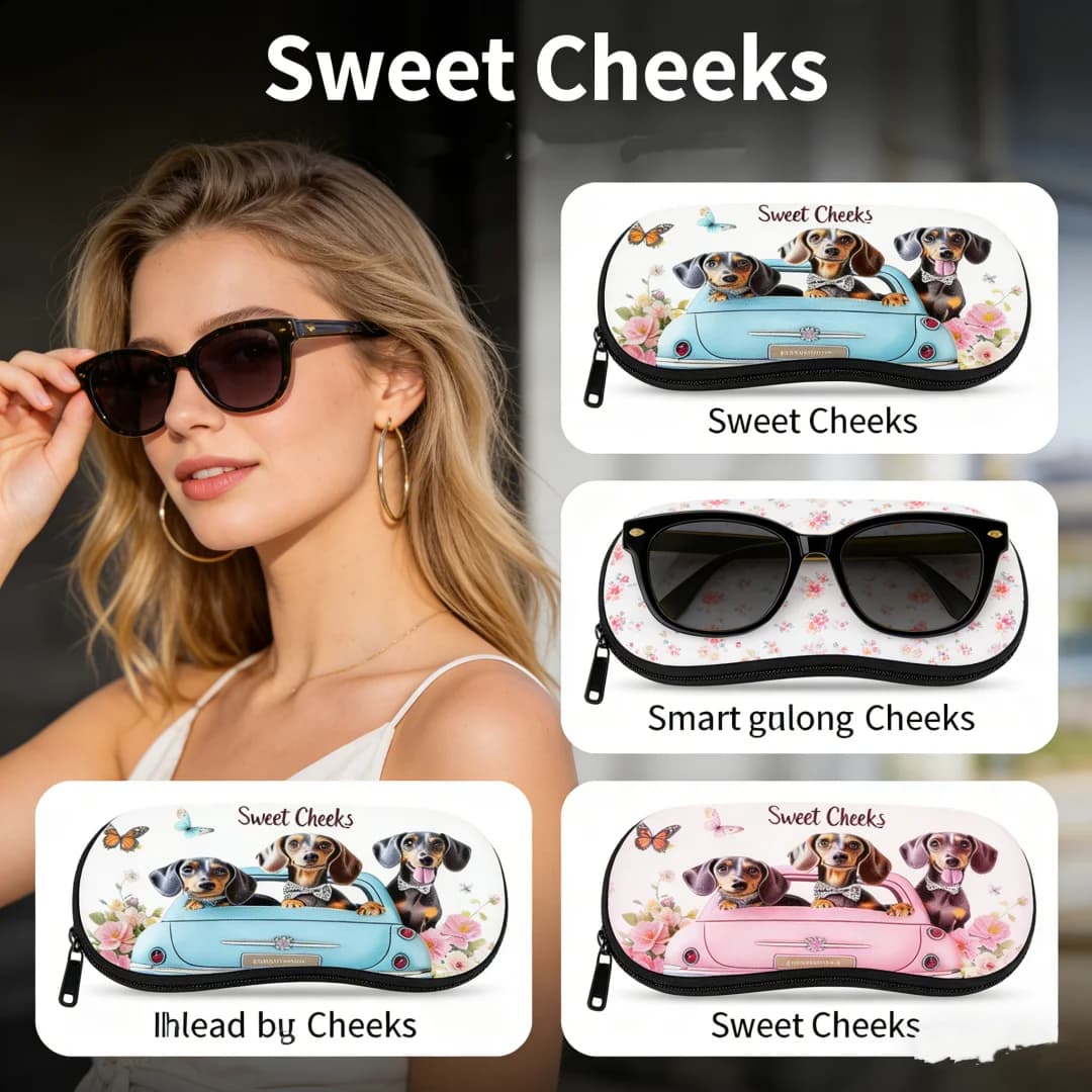Cartoon Animal Glasses Case Dogs Cats Printed Sunglasses Case Glasses Box Zipper Men's And Women's Portable Eyeglass Storage Bag