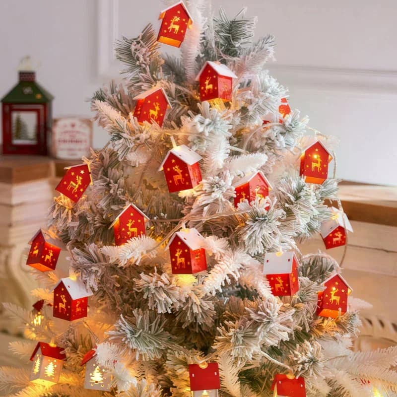 1 set di luci natalizie a led, luci illuminate per la casa in legno, luci stellari superiori per albero di Natale, luci decorative per cielo stellato
