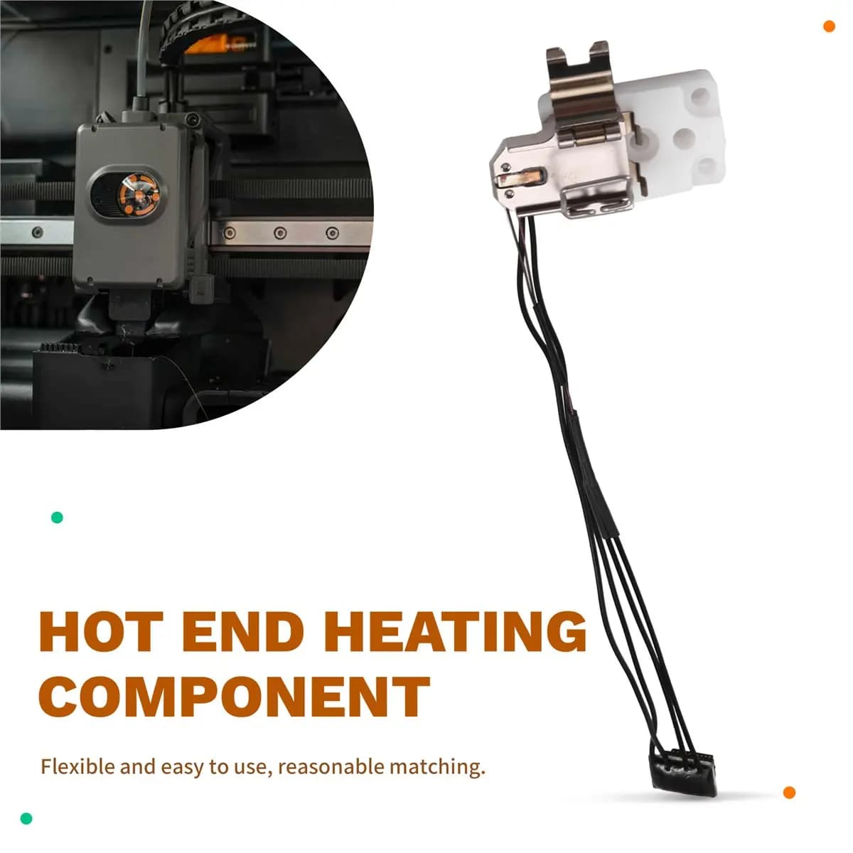 THANKSGIVING DAY Heating Assembly for Bambu H2S for Hotend Heater for Bambu Lab H2S 3D Printer Replacement Parts