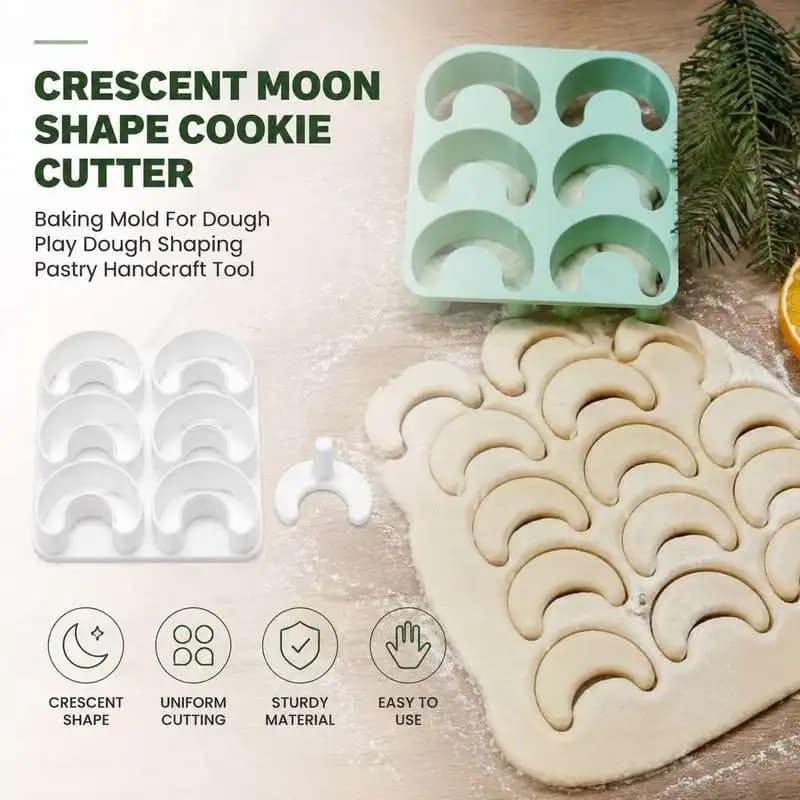Crescent Moon Shape Cookie Cutter Baking Mold For Dough Play Dough Shaping Pastry Handcraft Tool