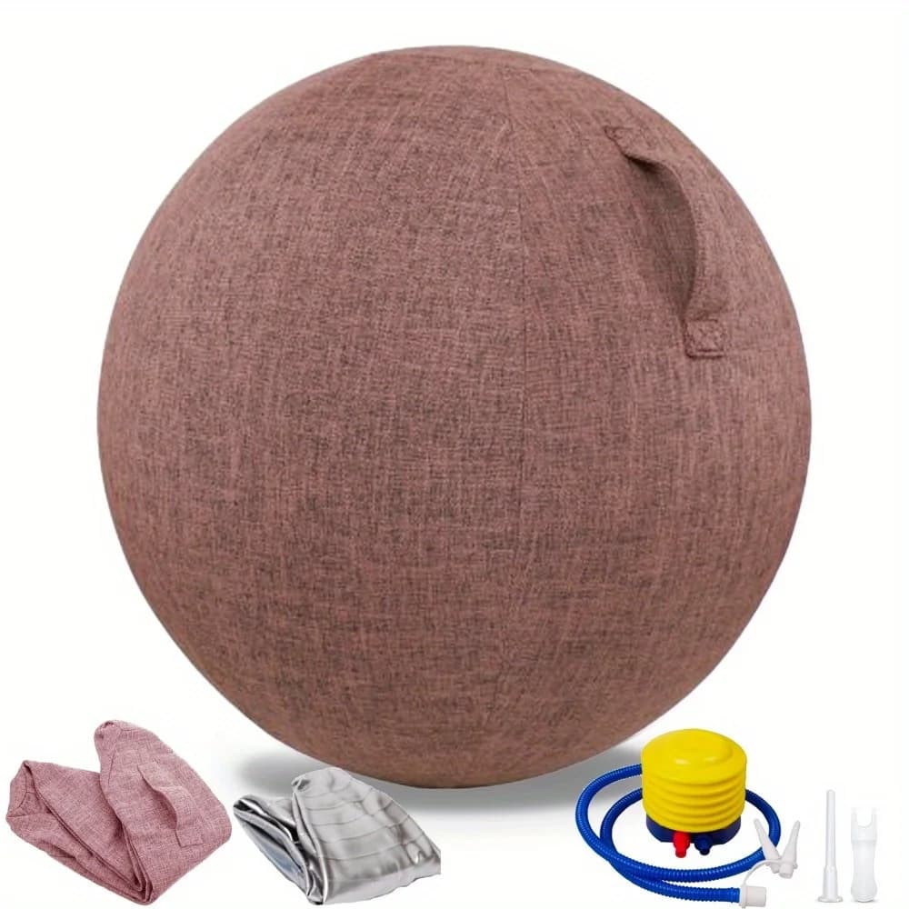 Fitness Ball Chair with Fabric Coating (25 inch/65 cm) Yoga Ball Chair for Pilates, Suitable for Home Office Desks Pregnancy Ball