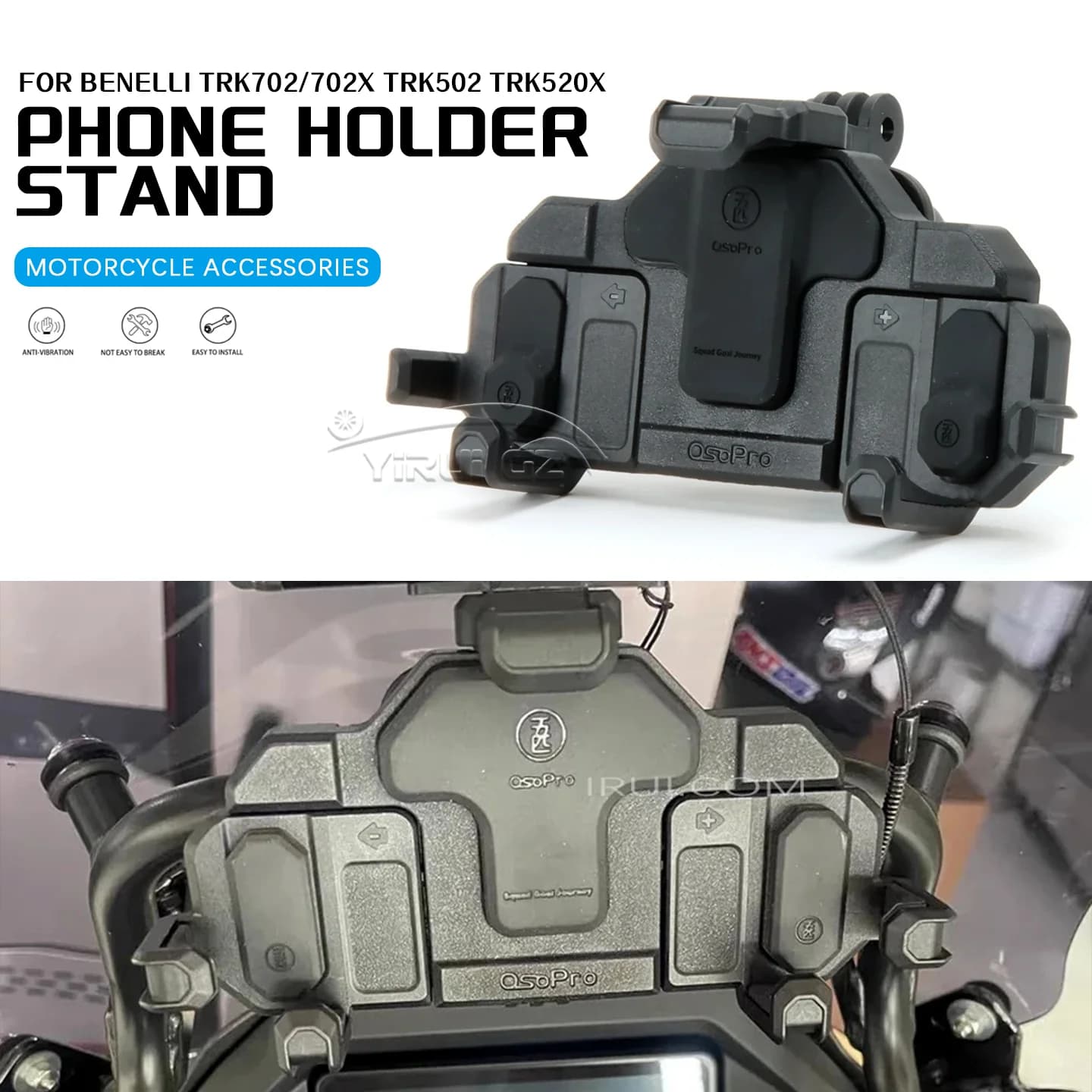 Accessori moto PER BENELLI TRK702/702X TRK502 TRK520X Nuovo Supporto Del Telefono Del Basamento di Navigazione Ammortizzatore Del Basamento Del Telefono