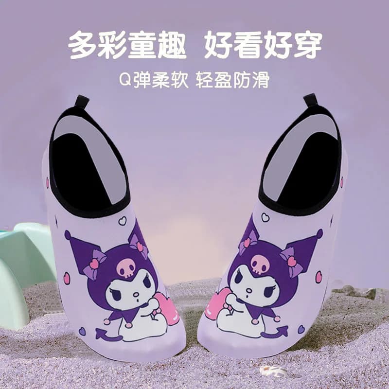 Nuove Scarpe Estive per Bambini con Cartoni Animati Kawaii, Scarpe da Spiaggia Cinnamoroll, Scarpe da Piscina e Parco Acquatico, Calzini da Immersione ad Asciugatura Rapida