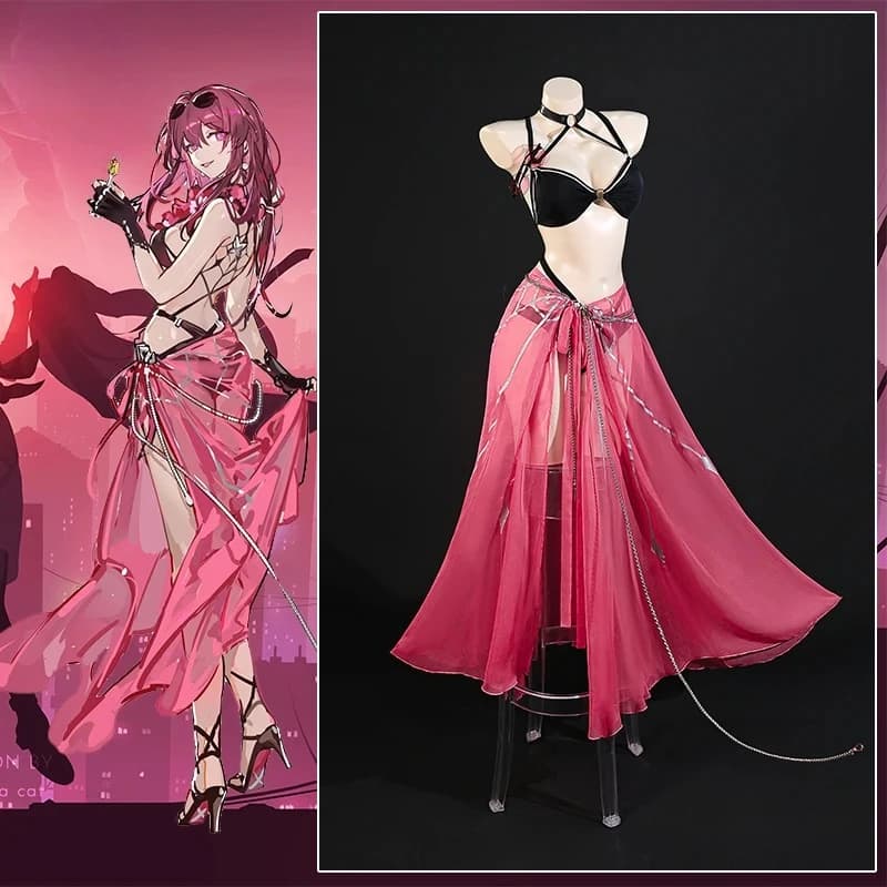 Costume da bagno estivo originale Honkai Star Rail Fanart Kafka 2025 Costume da bagno estivo sexy nero rosa da donna