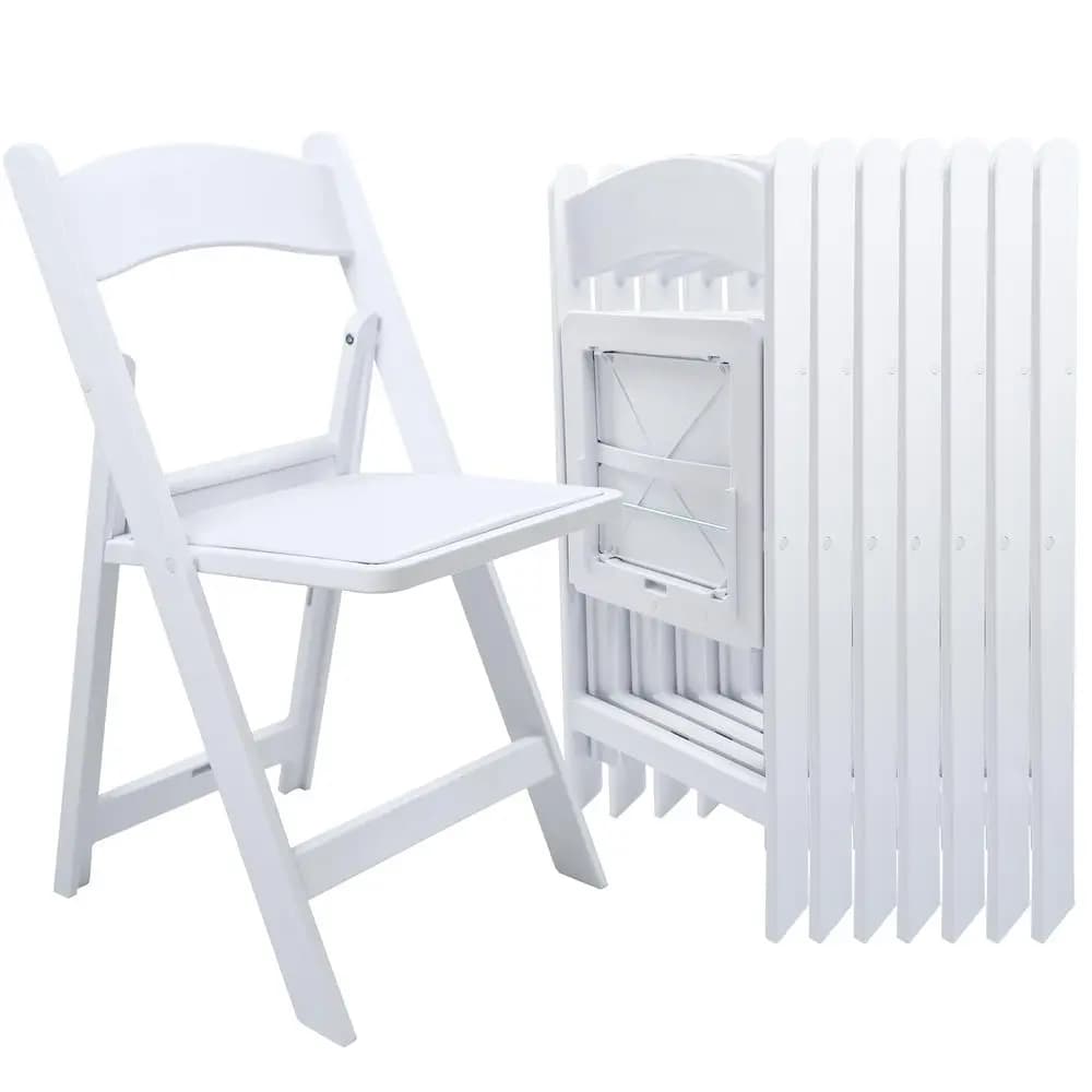 Resin Folding Chair with Cushion amp Backrest,700LB Weight Capacity Event Chair,Indoor Outdoor Lightweight Foldable Chair for M