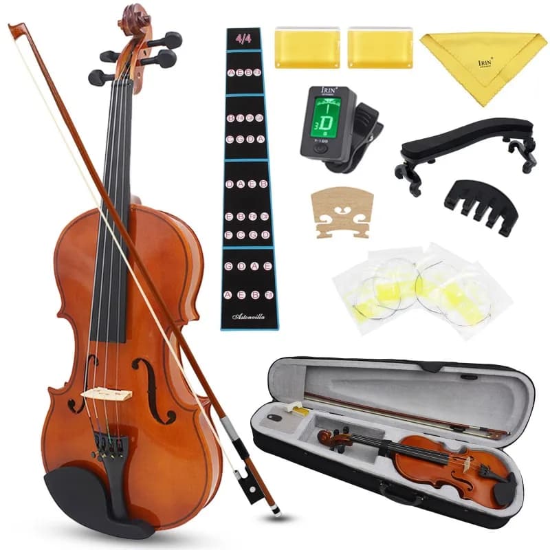 Kit Ukulele Soprano per Principianti in Mogano, Set Ukulele per Bambini e Adulti, Pratica, Viaggio, Borsa da Trasporto, Accordatore, Violini 4/4