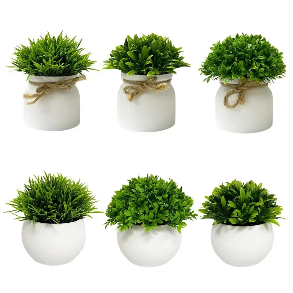 con vaso Piante artificiali Decorazione della festa nuziale Ornamento in vaso Fiore artificiale Miniascape Decorazioni per esterni Bonsai verde in vaso