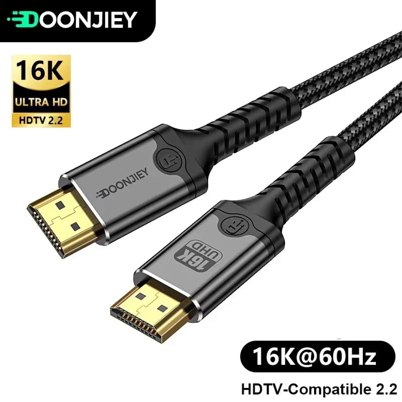 Cavo HDMI compatibile 16K Ultra High Speed HDMI2.2 da maschio a maschio, cavo video digitale HDR intrecciato per PS5 HDTV Blu-ray Xiaomi Mi Box