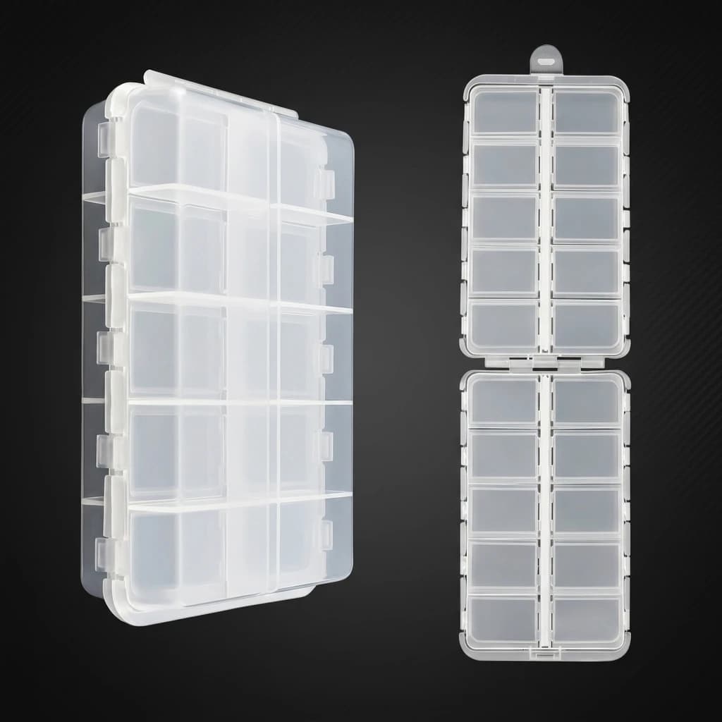 Portable Lure Tackle Box Foldable Flipping Bait Storage Case With Modular Compartments For Fishing Hooks Accessories Lightweight