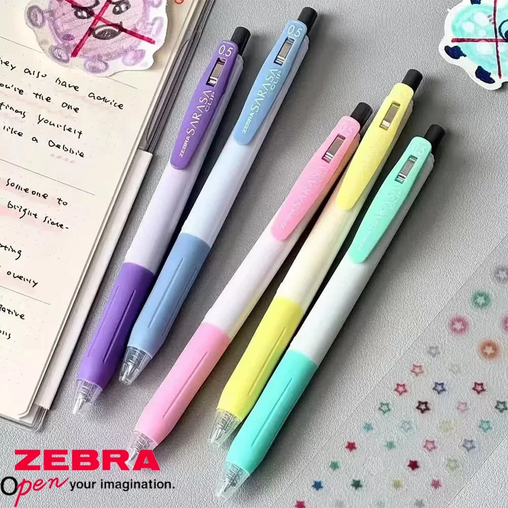 5Pcs Japan ZEBRA SARASA Gel Pen JJ15 Antibacterial Pen Holder Smooth Black Pen Large Capacity Bullet Head 0.5mm Cute Stationery