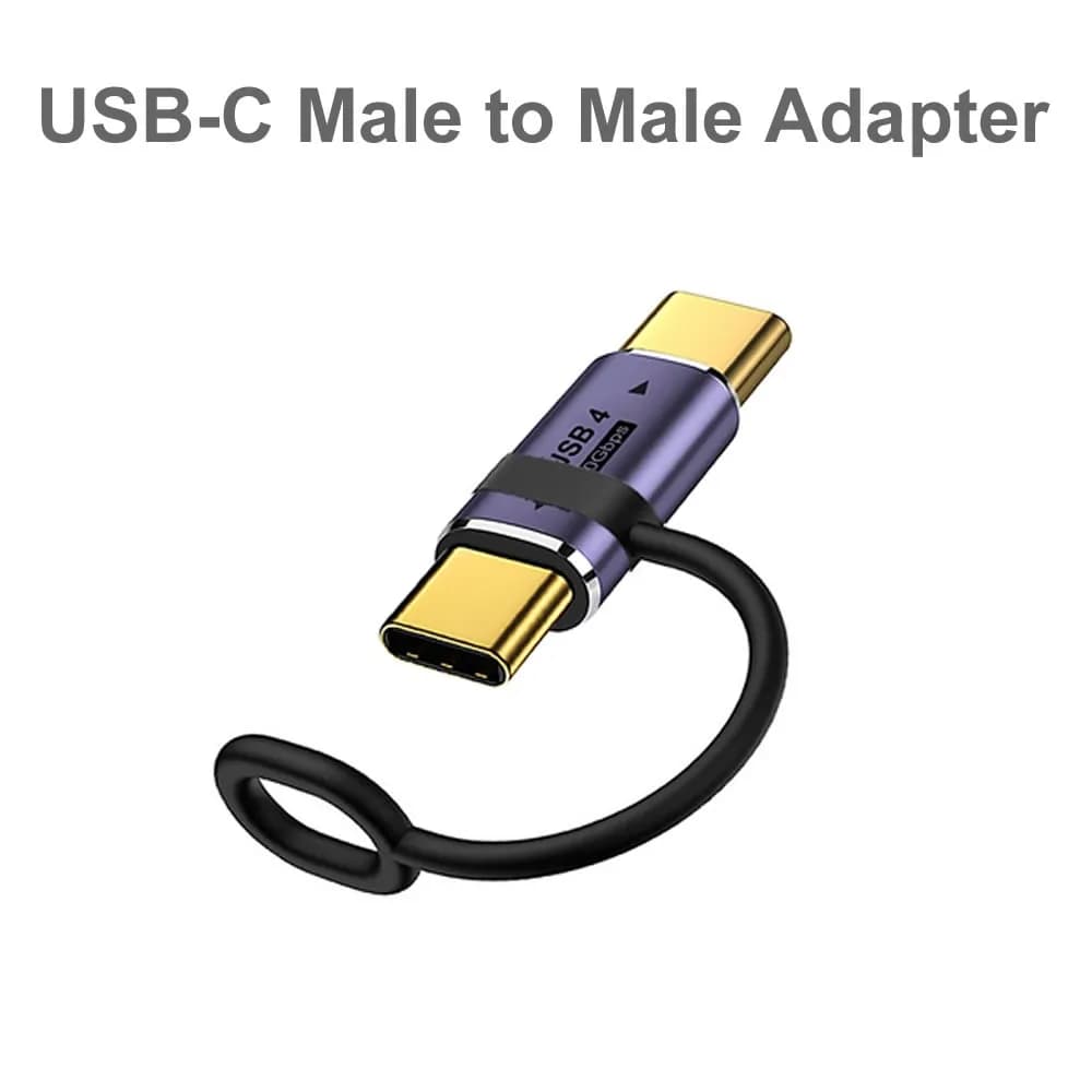 USB C Male to Male Adapter with PD 100W 40Gbps 8K 60hz Video Compatible for Thunderbolt 4/3, MacBook Pro/Air,iPad, USB-C HUB