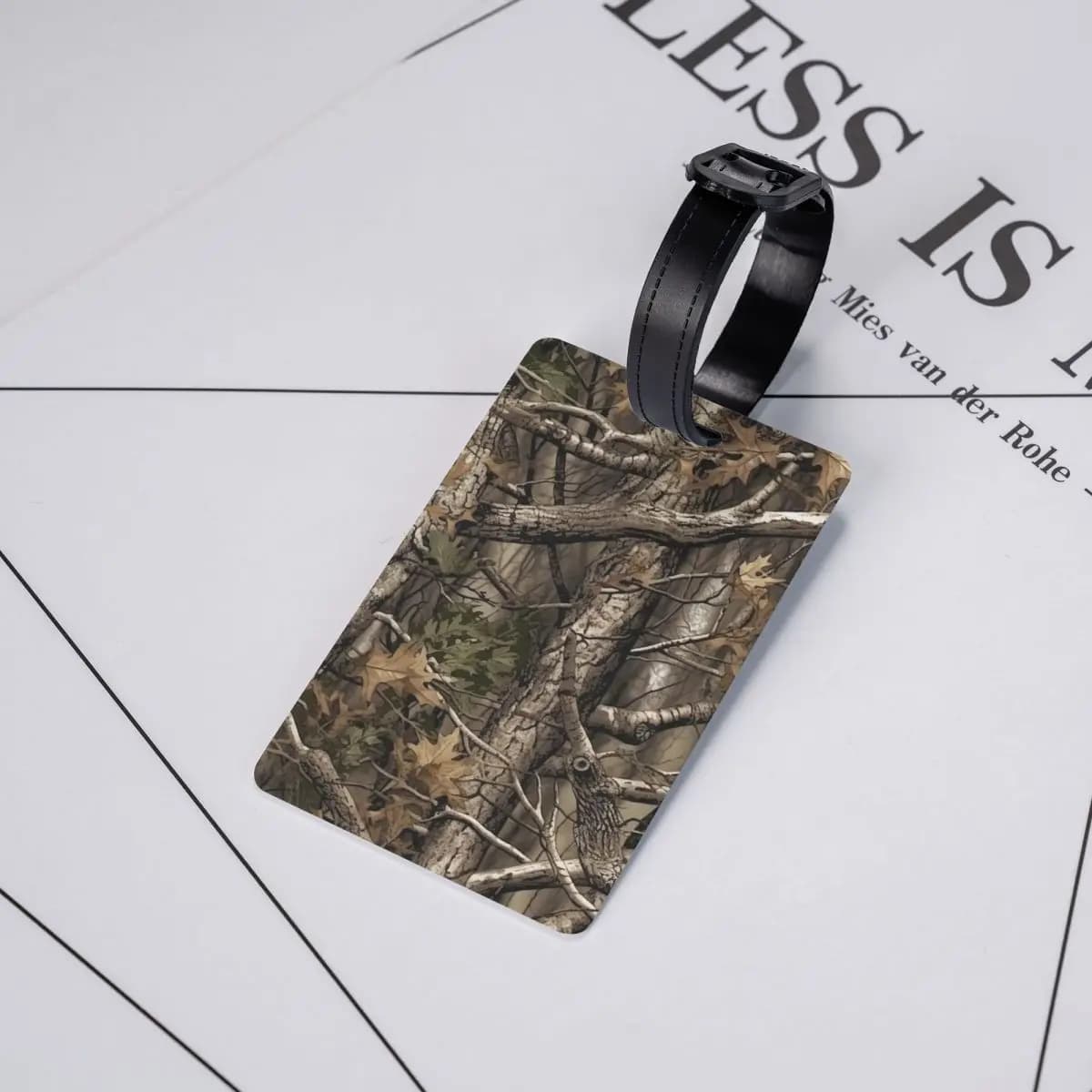 Etichette per Bagagli con Motivo Mimetico Real Tree Forest, Accessori per Valigie, Targhette per Bagagli da Viaggio, Porta Etichette con Nome e ID