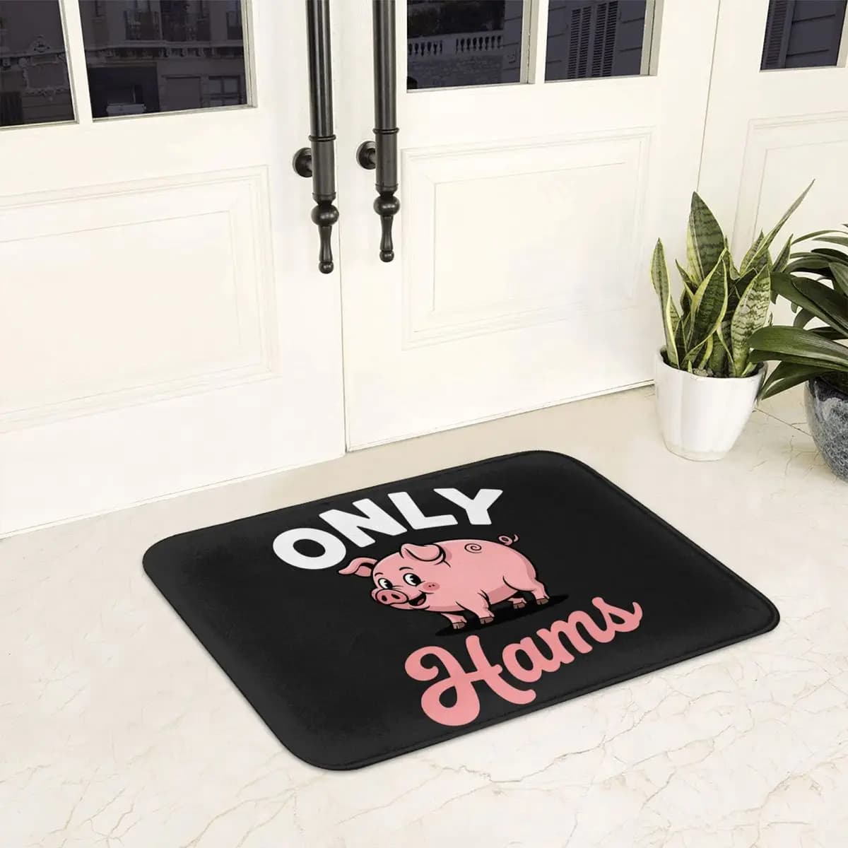 Tappetino Lavabile per Ingresso Cucina, Casa, Balcone, con Motivo Maiale, Prodotto da Pig Farmer