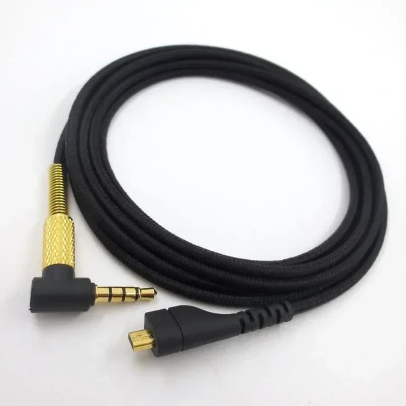 Detachable 3.5 mm 2 m audio cable with volume control for gaming headphones